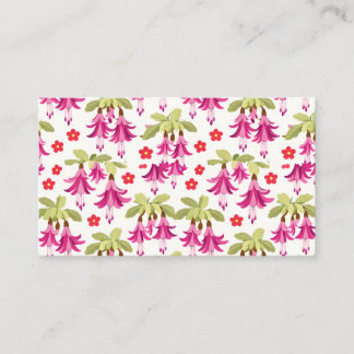 Pink Fuchsia Floral Pattern – Retro Botanical Visitenkarte