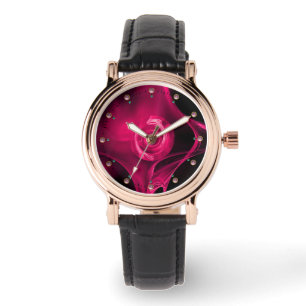 PINK FUCHSIA FRAKTAL ROSE ARMBANDUHR