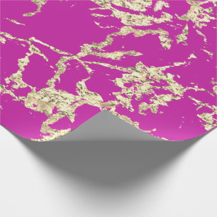 Pink Fuchsia Gold Marmor Schlaganfall Geschenk Ide Geschenkpapier