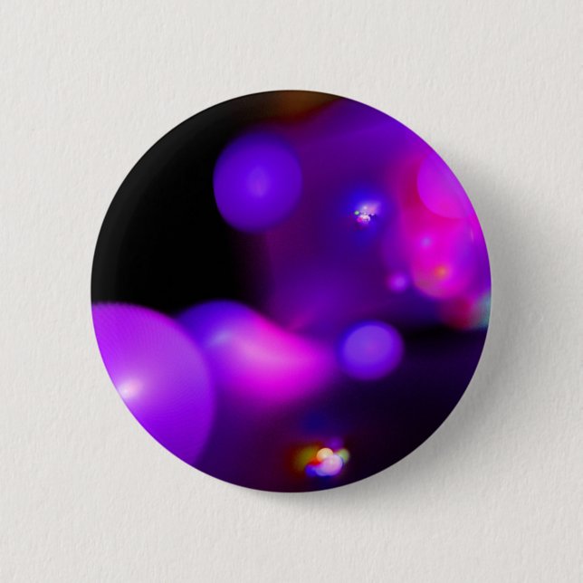 PINK FUCHSIA LILA SCHWARZE FRAKTAL-BUBBBLES BUTTON (Vorderseite)