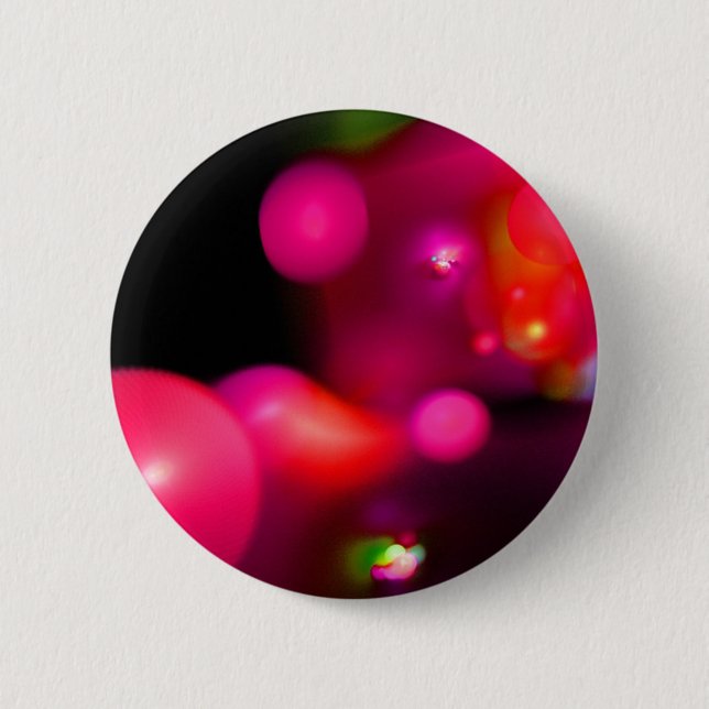 PINK FUCHSIA LILA SCHWARZE FRAKTAL-BUBBBLES BUTTON (Vorderseite)