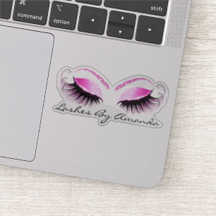 Pink Fuchsia Makeup Artist Lashes Extension Studio Aufkleber