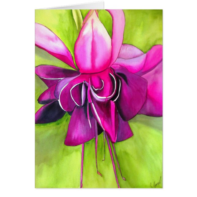 Pink Fuchsia Pop Kunst Aquarell Blume (Vorne)