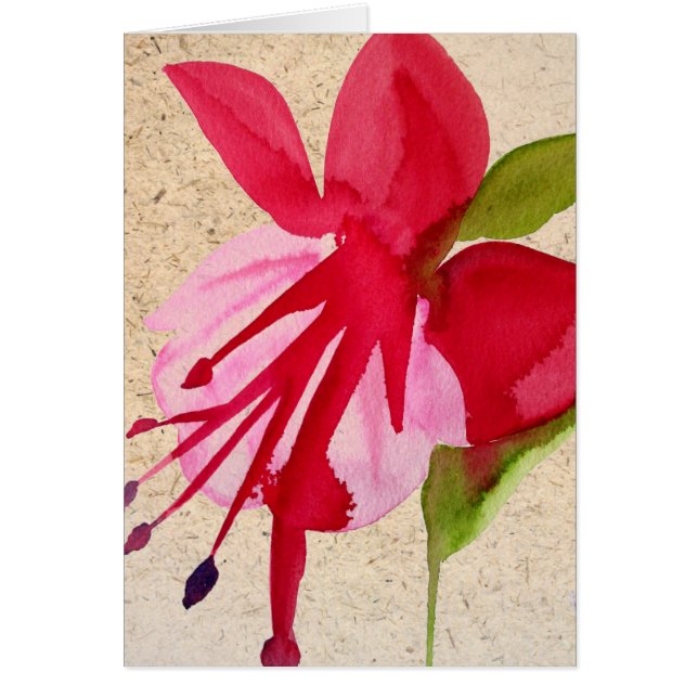 Pink Fuchsia Pop Kunst Aquarell Blume (Vorne)