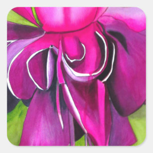 Pink Fuchsia Pop Kunst Aquarell Blume Aufkleber