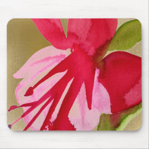 Pink Fuchsia Pop Kunst Aquarell Blume Mousepad