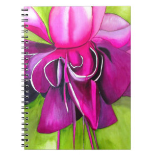 Pink Fuchsia Pop Kunst Aquarell Blume Notizblock