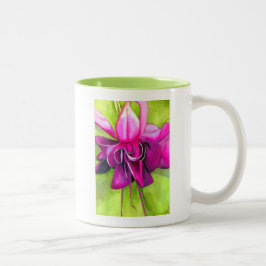 Pink Fuchsia Pop Kunst Aquarell Blume Zweifarbige Tasse