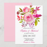 Pink Fuchsia Rose Botanische Blumenhochzeit