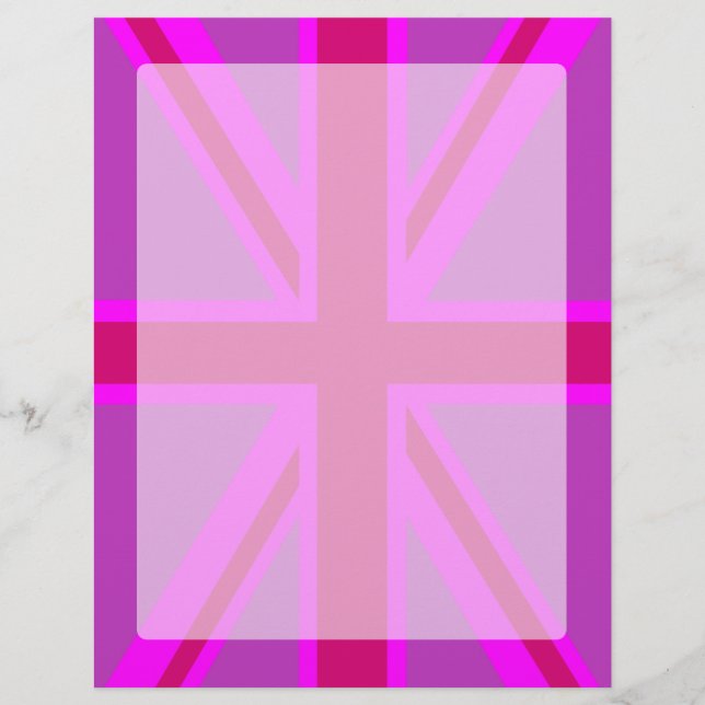 Pink Fuchsia Union Jack Flag Design (Vorderseite)