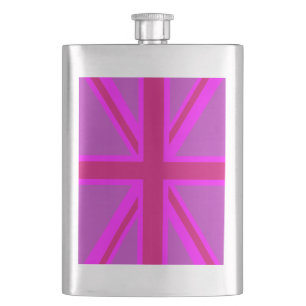 Pink Fuchsia Union Jack Flag Design Flachmann