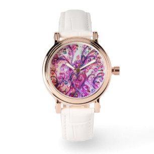 PINK FUCHSIA WHIMSICAL SCHNÖRKEL MIT HERZ ARMBANDUHR