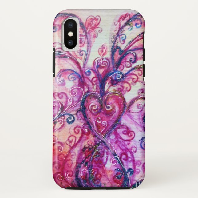 PINK FUCHSIA WHIMSICAL SCHNÖRKEL MIT HERZ Case-Mate iPhone HÜLLE (Rückseite)