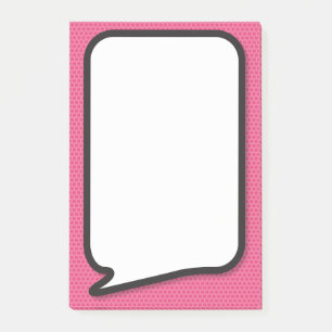 Pink Fun Comic Buch Speech Blase Post-it Klebezettel