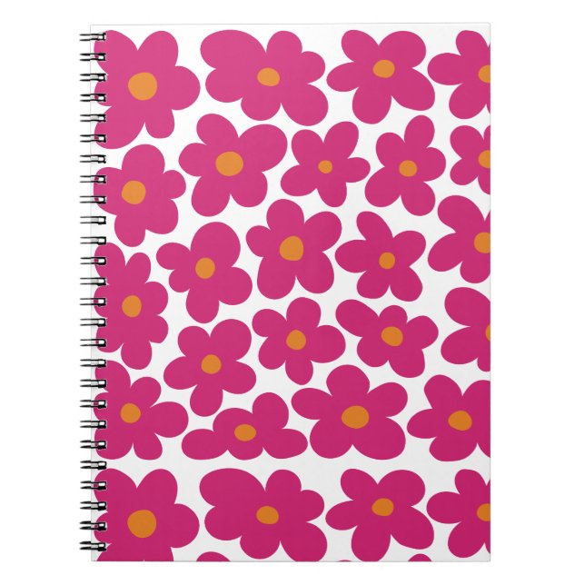 Pink Fun Floral Muster Notizblock (Vorderseite)