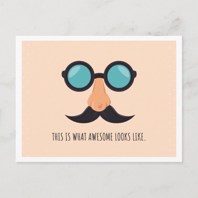 Pink Fun Man mit Brille Postkarte (Vorderseite)