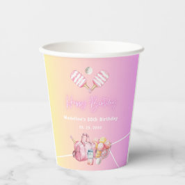 Pink Fun Pickleball 30. Geburtstag Party Pappbecher