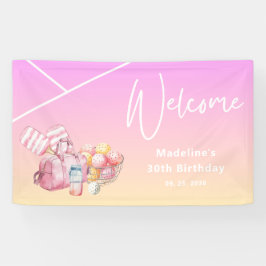 Pink Fun Pickleball 30. Geburtstag Party Willkomme Banner