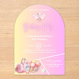 Pink Fun Pickleball 30. Geburtstagsfeier Party Ein Acryleinladungen