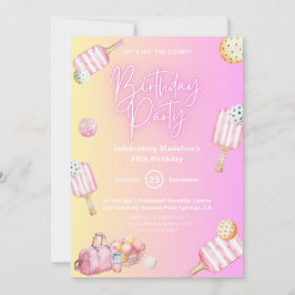 Pink Fun Pickleball 30. Geburtstagsfeier Party Ein Einladung