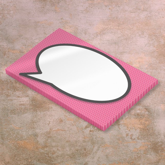 Pink Fun Simple Comic Book Speech Blase Post-it Klebezettel (Pink Fun Simple Comic Book Speech Bubble Post-it Notes
)