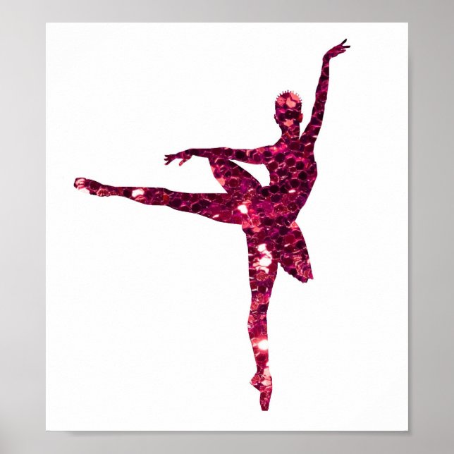 Pink Funkelnd Ballerina Poster (Vorne)
