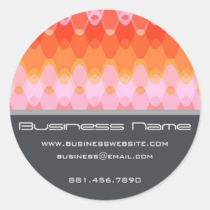 Pink Funky Groovy Zig Zag Waves Zickzack Muster Runder Aufkleber