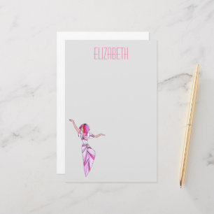 Pink funky tänzerin girl mit rosa haar briefpapier