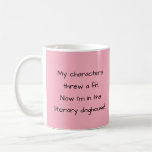 Pink Funny Author Writing Kaffeetasse