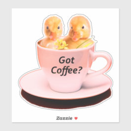 Pink Funny Coffee Meme Tasse Niedliche Chicks Hühn Aufkleber