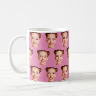 Pink Funny Custom Face unterbricht Frauen Foto Kaffeetasse