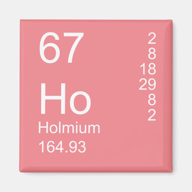 Pink Funny Periodic Table HO Magnet (Vorne)