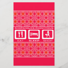 Pink Funny Shopaholic Eat Sleep Shop Award Briefpapier