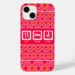 Pink Funny Shopaholic Eat Sleep Shop Award Case-Mate iPhone Hülle