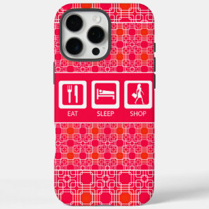 Pink Funny Shopaholic Eat Sleep Shop Award iPhone 16 Pro Max Hülle