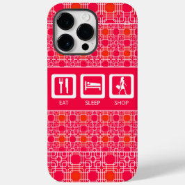 Pink Funny Shopaholic Eat Sleep Shop Award Case-Mate iPhone 14 Pro Max Hülle