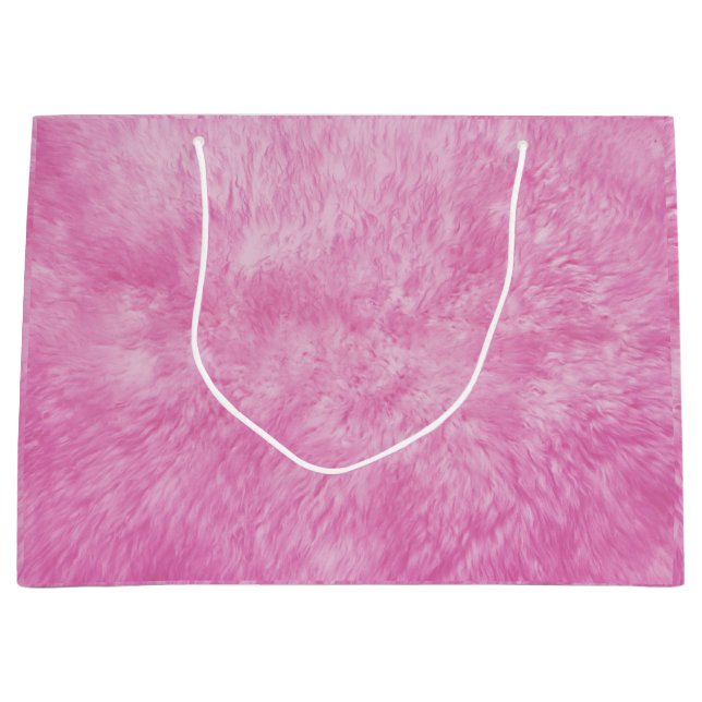 Pink Fur Frenzy Große Geschenktasche Geschenktüte (Vorderseite)