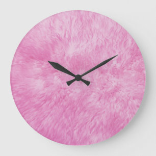Pink Fur Frenzy Große Wanduhr
