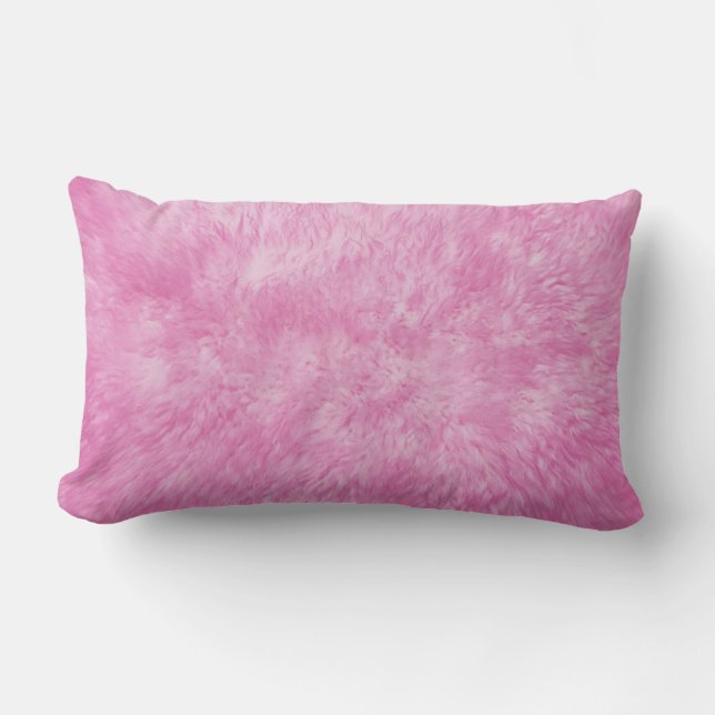 Pink Fur Frenzy Lumbar Kissen (Vorderseite)