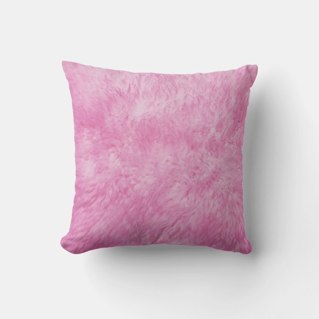 Pink Fur Frenzy Throw Kissen (Vorderseite)