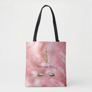 Pink Fur Gold Sparkle Glam Einhornleuchten