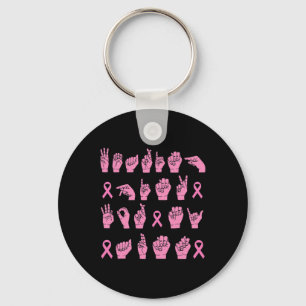 Pink für meine Tante Gebärdensprache Breast Canc t Schlüsselanhänger