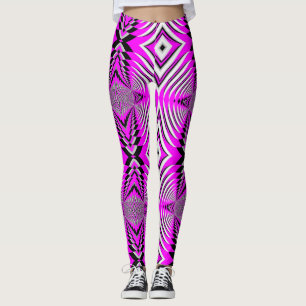 Pink Fuschia Muster Handmade Yoga Pants Leggings