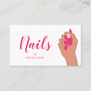 Pink Fuschia Nail Salon Modern Visitenkarte