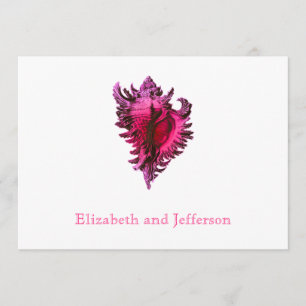 Pink Fuscia Sea Muschel Moderne Hochzeitseinladung Einladung