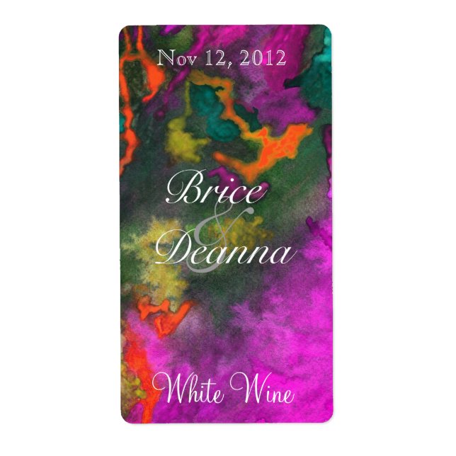 Pink Fusion 2 Wedding Wine Label (Vorne)