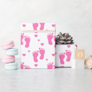 Pink-Füße Muster Babyverpackung Papier Geschenkpapier