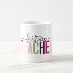 Pink Future Teacher Geschenk Kaffeetasse