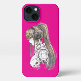 Pink Futuristic Girl Aesthetic iPhone 17 Case iPhone 13 Hülle