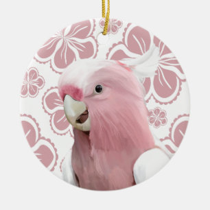 Pink Galah Cockatoo Keramik Ornament